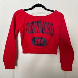 Garage Low Shoulder/Off Shoulder Cropped Longsleeve